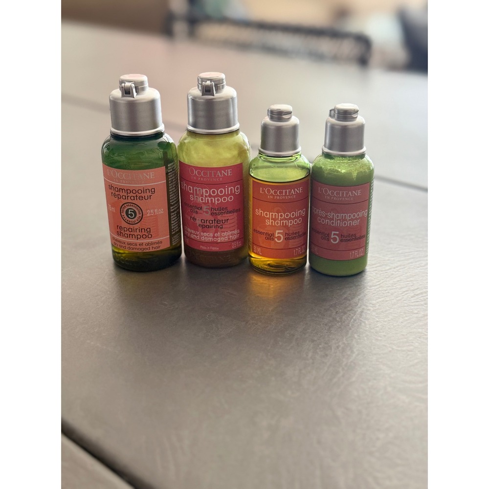 LOccitane En Provence Repairing Shampoo and Conditioner Travel Set 4 Pieces